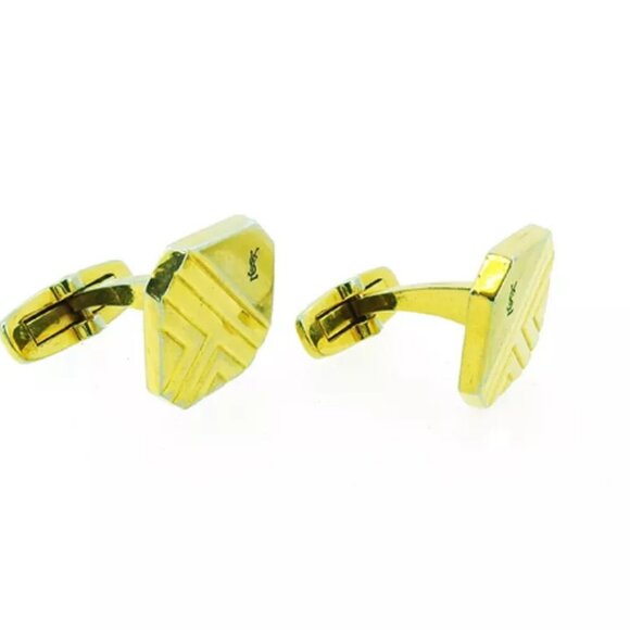 SAINT LAURENT cuffs YSL logo Gold hardware Authentic used T18939 authentic - Picture 9 of 16